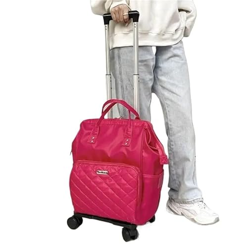 MVGVPLVLTN Rollrucksack for Damen Reisetrolleys Reisetasche mit Rädern Oxford Reisegepäck mit großer Kapazität Rucksacktaschen mit Rollen(20 inch Rose red) von MVGVPLVLTN