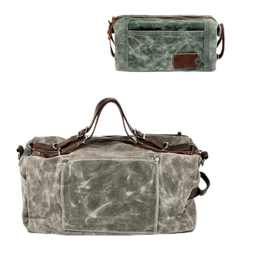 MVGVPLVLTN Sporttasche Herren Duffel Retro Gewachste Leinwand Reisetaschen Handgepäck Tasche Designer Wochenendtasche Wasserdicht(C) von MVGVPLVLTN