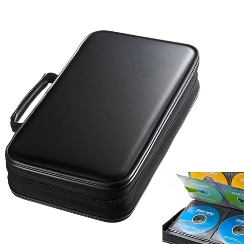 MVGVPLVLTN Tragbare CD-Hülle, Blu-ray-Disc-Box, stoßfester DVD-Halter mit Verpackung, Kapazität for 96 Discs, Aufbewahrungstasche for Auto-Reise-Organizer von MVGVPLVLTN