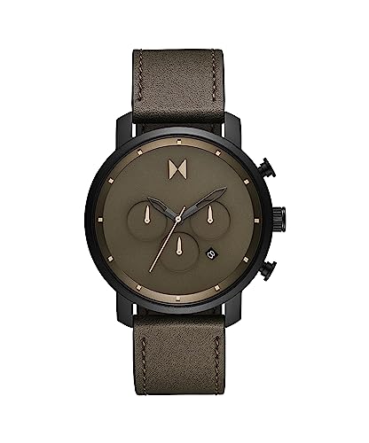 MVMT Chronograph Quarz Uhr für Herren mit Grünes Lederarmband - 28000287-D von MVMT