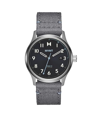 MVMT Field 3H Uhren für Herren - Edelstahl - Wasserdicht 10 ATM - 100 Meter - Sportlich bis Casual - 41 mm, Storm Grey, Field II von MVMT