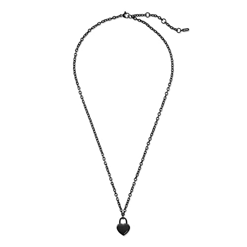 MVMT Halskette für Damen Kollektion HEARTLOCK NECKLACE Schwarz - 28200193 von MVMT