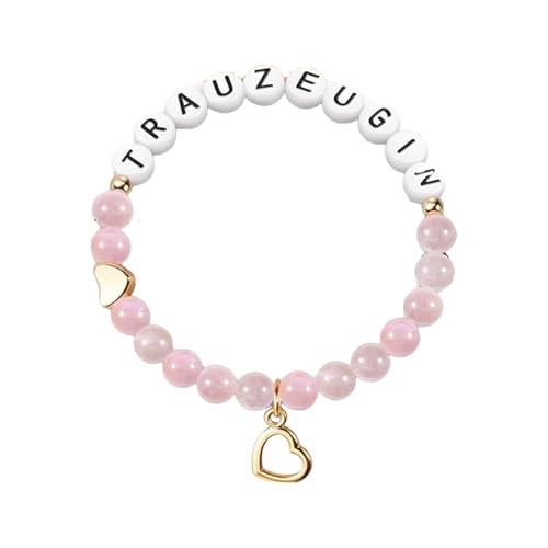 MVOLEGDE Trauzeugin Armband,Trauzeugin Fragen Armband,Stretch Brautjungfern Armbänder,Brautjungfer Fragen Geschenk,Schön Bunt Handmade Perlen Stretch Armbänder für Brautjungfer Hochzeit Schmuck von MVOLEGDE