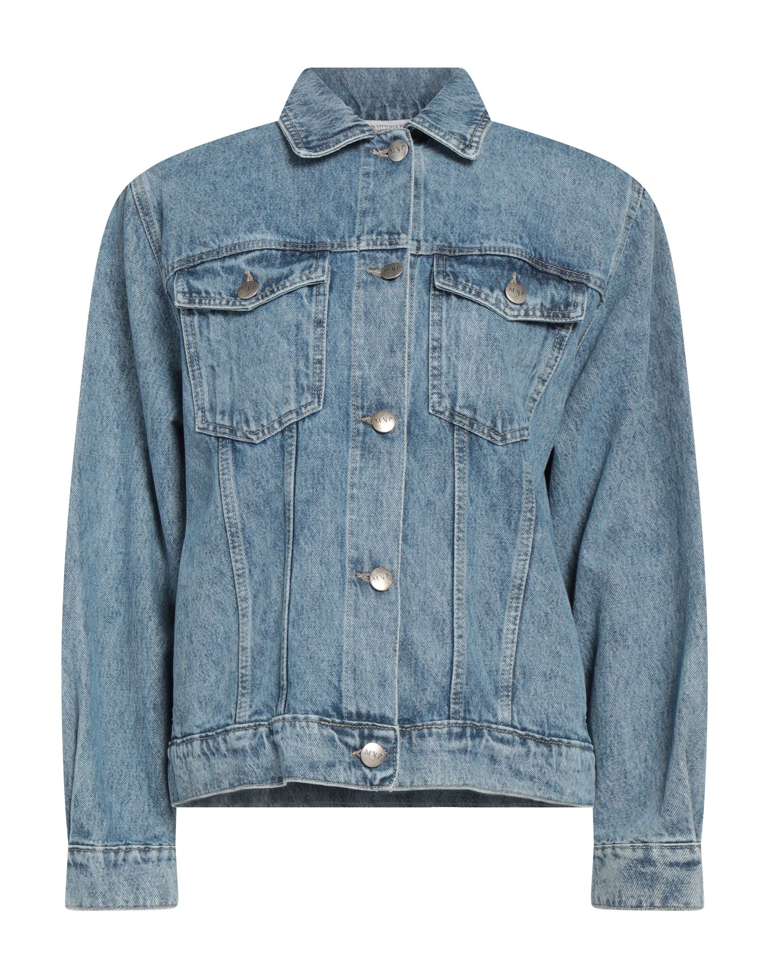 MVP WARDROBE Jeansjacke/-mantel Damen Blau MVP WARDROBE Jeansjacke/-mantel Damen Blau von MVP WARDROBE