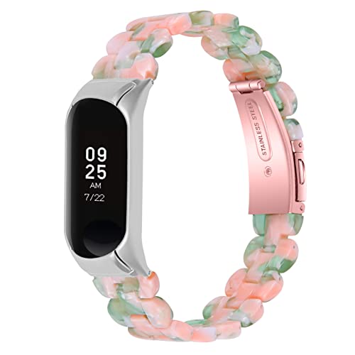 Armband für Mi Band 7, MVRYCE 5,7-8,0 Zoll Ersatzband Leichtes Resin-Armband Doppelknopf-Faltschließe Uhrenarmbänder Kompatibel mit Mi Band 7 (Y07) von MVRYCE