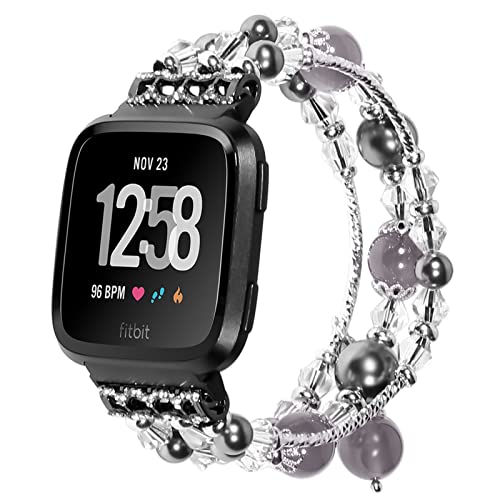 MVRYCE Armband kompatibel für Versa 2, Handgefertigte Modische Elastische Perlen Pfeile Ersatzarmband Armband Uhrenarmbänder kompatibel mit Versa/Versa 2/Versa Lite (Y2) von MVRYCE