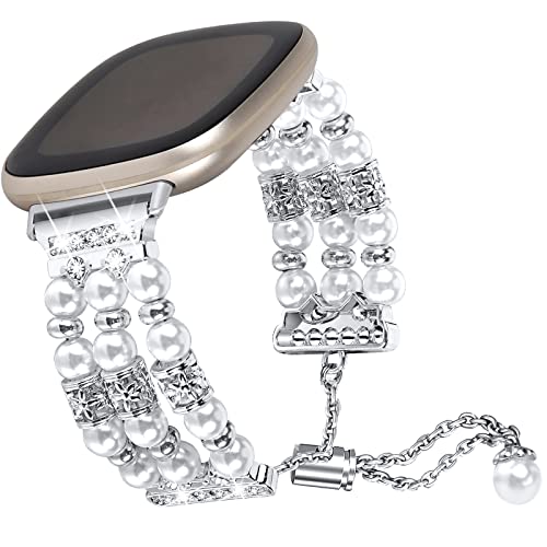 Armband kompatibel für Versa 3, MVRYCE Mode Elastisch Perlen Pfeile Ersatzarmband Armband mit verstellbarem Verschluss Uhrenarmbänder kompatibel mit Versa 3/Sense (Y1) von MVRYCE