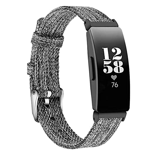 Canvas Armband Kompatibel mit Inspire/Inspire HR/ACE 2, MVRYCE Ultra Slim Ersatzarmband Nylon Woven Sportarmband mit Metallschnalle für Damen Herren (Large Size 6.7"-8.1",Y02) von MVRYCE