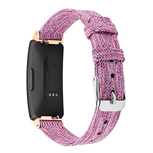 Canvas Armband Kompatibel mit Inspire/Inspire HR/ACE 2, MVRYCE Ultra Slim Ersatzarmband Nylon Woven Sportarmband mit Metallschnalle für Damen Herren (Large Size 6.7"-8.1",Y05) von MVRYCE