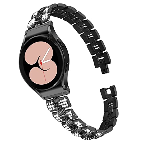 MVRYCE Galaxy Watch 4 Classic Armbänder 46 mm, Edelstahl Strass Armband Ersatzbänder kompatibel für Samsung Galaxy Watch 4 40mm 44mm/Watch 4 Classic 42mm 46mm (A02) von MVRYCE