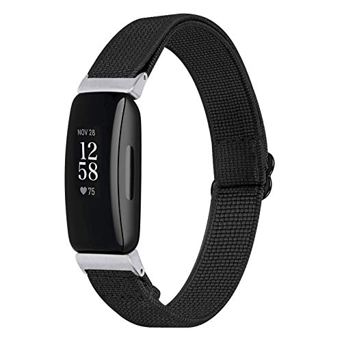 MVRYCE Inspire 2 Ersatzband, 5,3"-8,3" Schlankes Ersatzband Nylongewebe Sportarmband Atmungsaktives Verstellbares Uhrenzubehör Armband Kompatibel für Inspire 2 Fitness Tracker (04BK) von MVRYCE