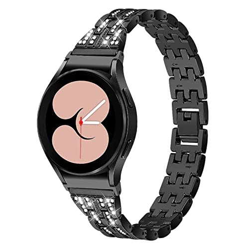 MVRYCE Galaxy Watch 4 Classic 46 mm Ersatzband, Edelstahl Strass Armband Ersatzbänder kompatibel für Samsung Galaxy Watch 4 40mm 44mm/Watch 4 Classic 42mm 46mm (A02) von MVRYCE