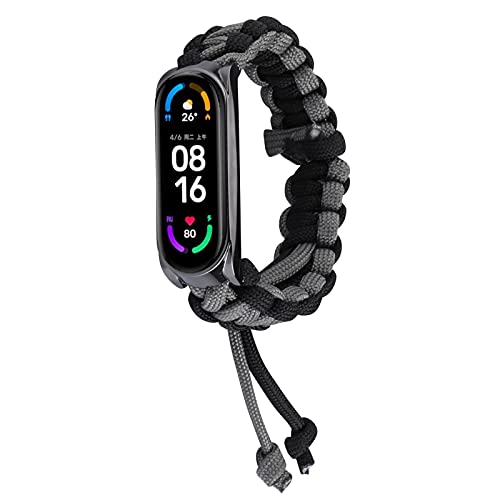 MVRYCE Mi Band 5 Armband, Leichte Geflochtene Uhrenschlaufe Verstellbares Ersatzarmband Atmungsaktiv Sportzubehör Armband Kompatibel für Mi Band 6/Mi Band 5 Smart Watch (A01) von MVRYCE