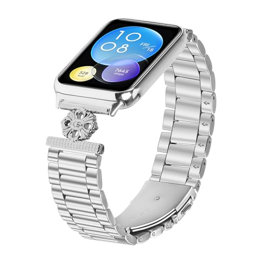 MVRYCE Uhrenarmband Kompatibel mit Mi Band 8 Pro Frauen Männer, Edelstahl Uhrenarmband Ersatzarmband Verstellbare Bänder für Mi Band 8 Pro (Y01) von MVRYCE