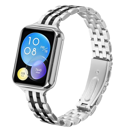 Metallband Kompatibel mit Mi Band 8 Pro, MYRYCE Metall Uhrenarmband Armband Edelstahlarmband Armband Frauen Männer Band Ersatz (Y07) von MVRYCE