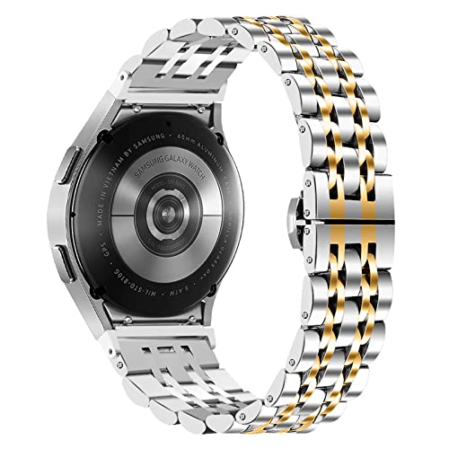 MVRYCE Armband für Galaxy Watch 4 40 44mm, Metallarmband Zubehörband Edelstahl Business Armband Armband für Samsung Galaxy Watch 4 40mm 44mm/Watch 4 Classic 42mm 46mm (A07) von MVRYCE
