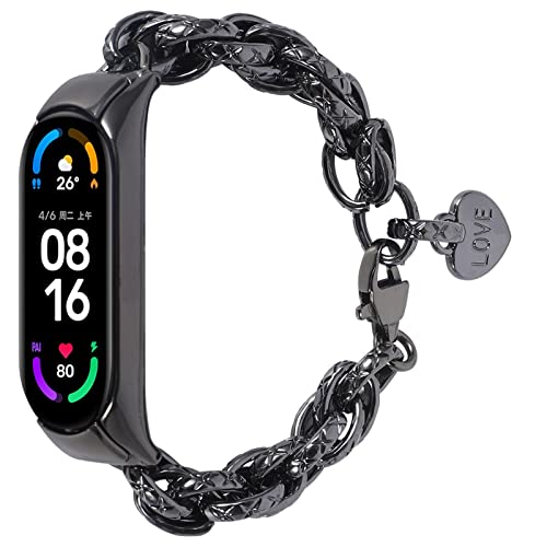 Uhrenarmbänder Für Mi Band 5, MVRYCE 5,5"-8,0" verstellbares Band Ersatz-Edelstahlarmband Damen Herren Armband für Mi Band 5/Mi Band 6 (Y02) von MVRYCE