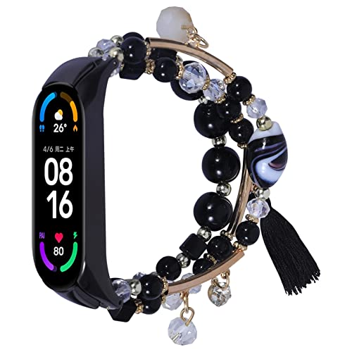 Uhrenarmbänder Für Mi Band 6, MVRYCE Handmade Fashion Elastic Beads Arrows Replacement Strap Armband Watchband Kompatibel mit Mi Band 5/Mi Band 6 (Y7) von MVRYCE