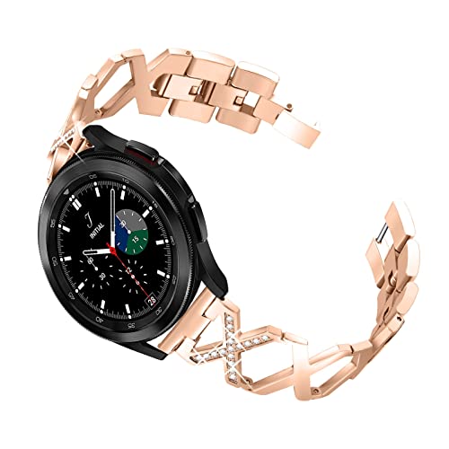 MVRYCE Watch 3 45mm Armband, X-Shape Ausgehöhltes Edelstahlarmband 22mm Bling Strass Ersatzarmband Kompatibel mit Galaxy Watch 3 45mm/Galaxy Watch 46mm/Gear S3 Classic/Frontier (Y04) von MVRYCE