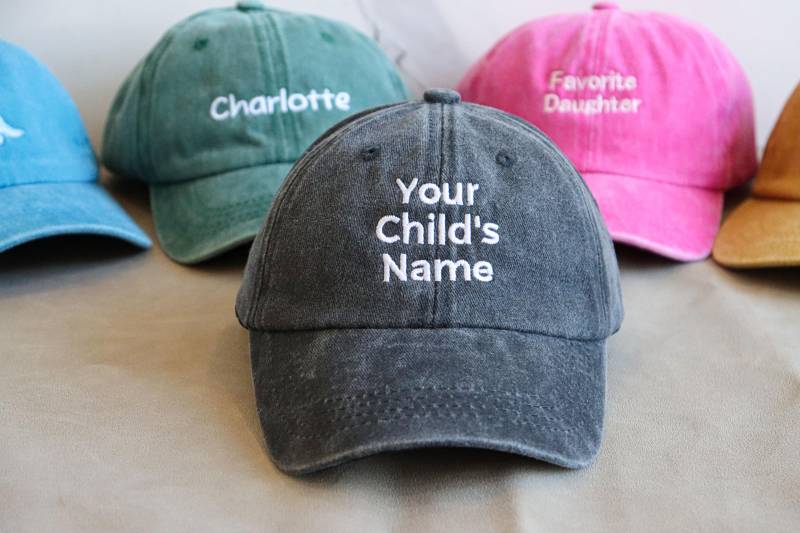 Customized Retro Baseball Caps For Children, Embroidered Text Caps, Custom Washed Baby Birthday & Christmas Gifts von MVWGiftsShop