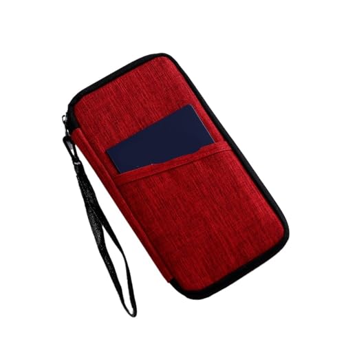 Home Passport Organizer Multifunktionaler wasserdichter tragbarer Reisepass-Aufbewahrungspaket-Karten-ID-Paket-Dokumenten-Organizer for Männer und Frauen FüR Unterwegs(Deep red) von MWAHJU