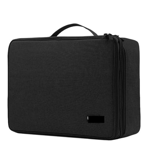 MWAHJU Home Passport Organizer Dokument Lagerung Tasche Organizer Schreibtisch Schreibwaren Frauen Reise Dateien Karte Ordner Halter Werkzeug Fall Handtasche Hause Büro Zubehör FüR Unterwegs(Black) von MWAHJU