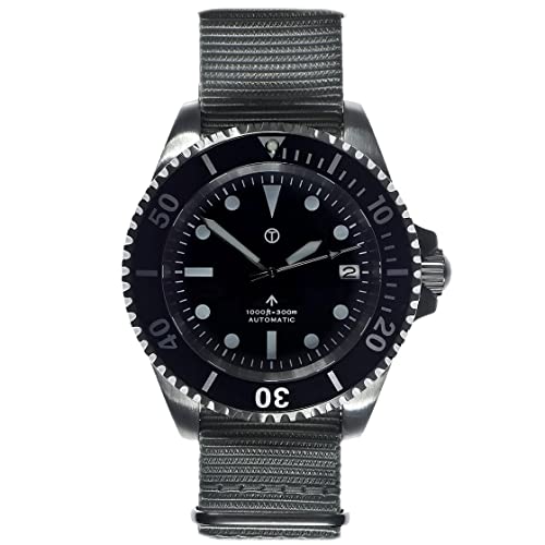 MWC 1982 Pattern Automatik Schwarz Datum Stoff Diver Herren Uhr von MWC