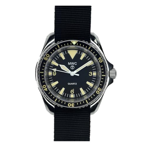 MWC 1985 Muster Quarz Stahl Datum Schwarz Saphir Keramik Herrenuhr von MWC