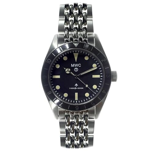 MWC Classic 1960s Hybrid-Muster Quarz Stahl Schwarz Gelb Saphir Uhr Herren, Schwarz von MWC