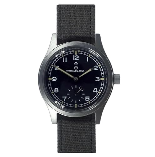MWC Dirty Dozen Automatik Stahl Schwarz Stoff Saphir Militär Herrenuhr von MWC