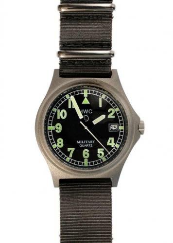 MWC G10 Swiss Quarz Stahl Stoff Schwarz Datum Grau Herrenuhr Uhr, Schwarz von MWC