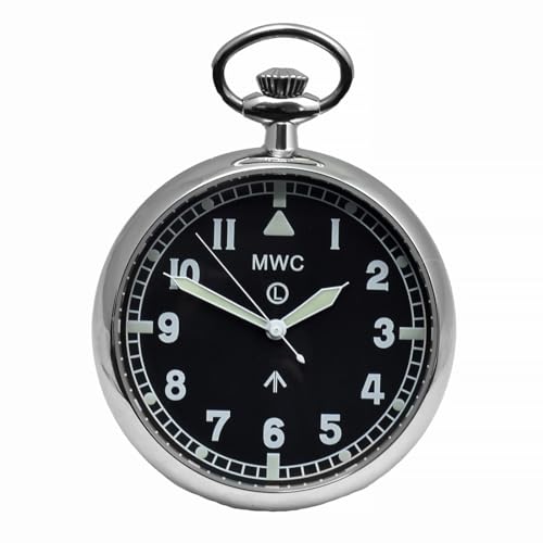 MWC General Service Automatik Stahl Schwarz Militär Uhr Tasche Herren, Schwarz von MWC