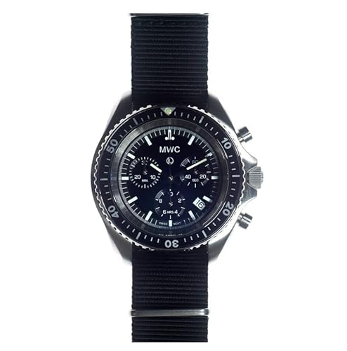 MWC Pattern Chronograph Quarz Stahl Schwarz Stoff Saphir Datum Herrenuhr MWC Pattern Chronograph Quarz Stahl Schwarz Stoff Saphir Datum Herrenuhr von MWC