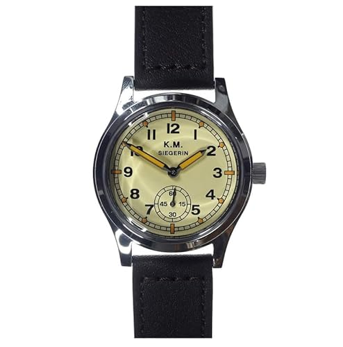 MWC Selza Kriegsm Automatik Stahl Gelb Leder Plexiglas Braun Uhr Herren von MWC
