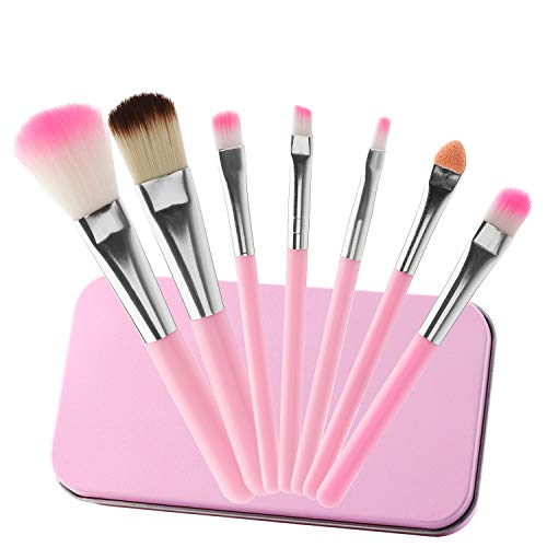 7 Stücke Schminke Pinsel Set für Mädchen,MWOOT Makeup Brushes Kosmetikpinsel Augenpinsel Lippen Foundation Eyeshadow Bürsten von MWOOT