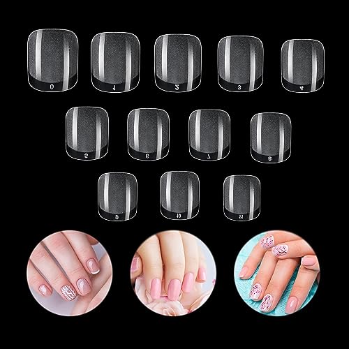 MWOOT 240 Stücke Falsche Nägel Tipps,Full Cover Acryl Kurzer Square Künstliche Fake Nail Tips Set,Kurz Nagelspitzen für Frauen DIY-Nagelkunst Maniküre Salon Nageldesign(12 Größen,Halb Mattierte Klar) MWOOT 240 Stücke Falsche Nägel Tipps,Full Cover Acryl Kurzer Square Künstliche Fake Nail Tips Set,Kurz Nagelspitzen für Frauen DIY-Nagelkunst Maniküre Salon Nageldesign(12 Größen,Halb Mattierte Klar) von MWOOT