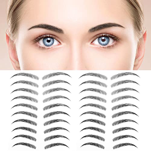 MWOOT 4D Haarähnliche Augenbrauen Tätowierungen Aufkleber,6 Blätter Wasserdichte Augenbrauen Transfer Aufkleber,Shaping Brow Tattoo Falsche Augenbrauen für Frauen (Schwarz,09) von MWOOT