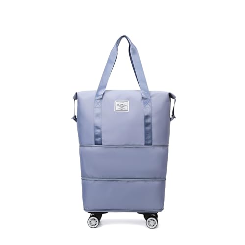 Wochenendtasche Damen Erweiterbare, Abnehmbare RäDer, Weekender Damen Groß Wasserdicht, VerschleißFest, Foldable Bag Zum Wandern Geeignet,Blue Wochenendtasche Damen Erweiterbare, Abnehmbare RäDer, Weekender Damen Groß Wasserdicht, VerschleißFest, Foldable Bag Zum Wandern Geeignet,Blue von MWSHIYUQING