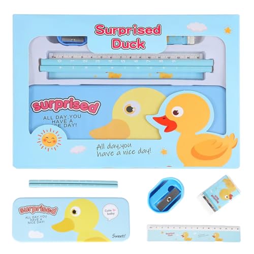 6-teiliges Schreibset für Grundschul Kinder, Schreibwarenset, Geschenk für Schulanfang zum befüllen der Schultüte Mitgibsel, Stifte Federmäppchen Bleistifte Lineal Anspitzer Lineal von MWUMRCM