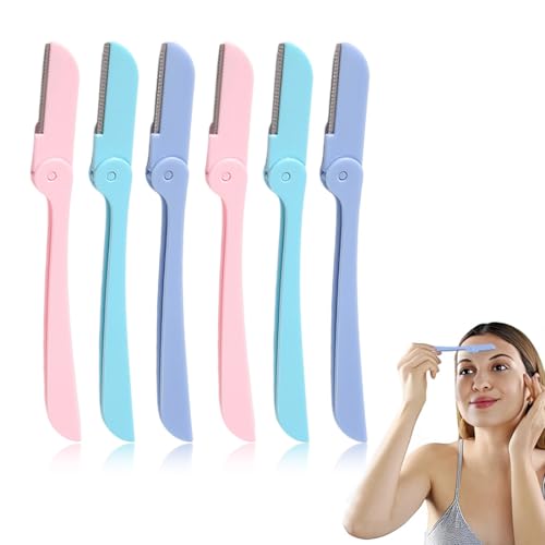 Augenbrauenrasierer, 6 Stück Damen Gesicht Rasierer Augenbraue Rasierer Former Rasierapparat für Damen und Männer Mehrzweck Peeling Gesicht Rasiermesser von MWUMRCM
