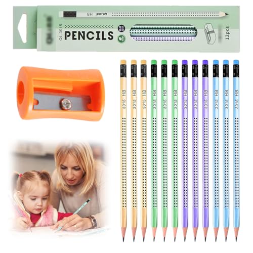 Bleistifte HB, 12 Stk HB Bleistifte, vorgespitzte Dreiecksstifte zum Schreiben, Zeichnen von Kindern in der Schule und zu Hause, Neue Verpakung von MWUMRCM