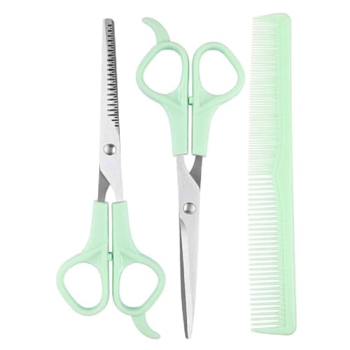 Haarschere, 3-teiliges Set Haarschere Effilierschere Haare Schneiden Set Profi Professionelle Friseurscheren set perfekt Haarschnitt für Damen und Herren Sharfe Schere per Donna, Mann, Kind von MWUMRCM