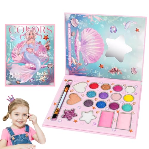 Kinder Schminkpalette, Schminkset Mädchen, und Abwaschbar Kinder Make-Up Set Mädchen, Karneval Schminke Kinderschminken Set, DIY Prinzessin Kids Makeup Set for Girls von MWUMRCM