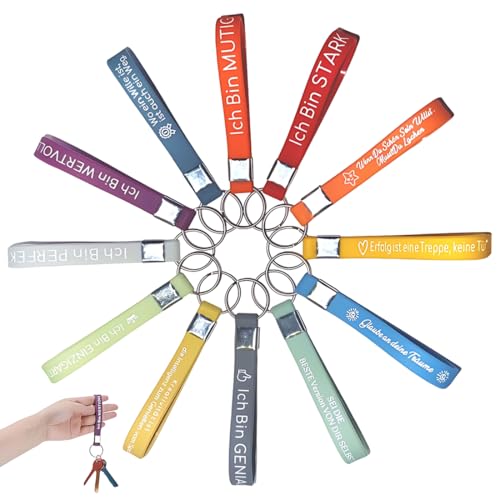 MWUMRCM Inspirierende Schlüsselanhänger 12 Stück Inspirierende auf Schlüsselanhänger mit Inspirierenden Sprüchen Ermutigung Dankeschön Geschenk für Mitarbeiter Kollegen Jugendliche Lehrer von MWUMRCM