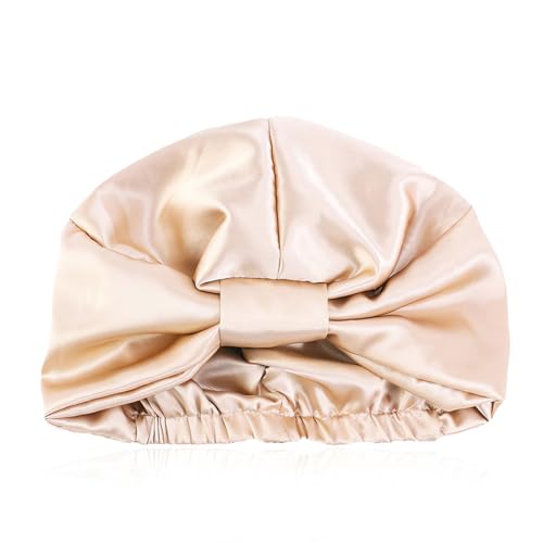 MWUMRCM Seidenhaube zum Schlafen aus Echte Hat Hut Seide Satin Bonnet Satin Schlafhaube Einstellbare Seidenmütze Doppellagig Silk Schlafmütze für Damen von MWUMRCM