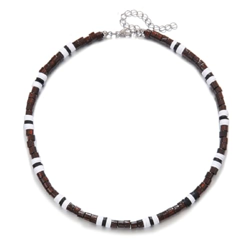 surferkette herren, Surfer Halskette mit Holzperlen - Herren Surfer-Kette Holz-Perlen - Handmade Strand-Schmuck - Wasserfest von MWUMRCM