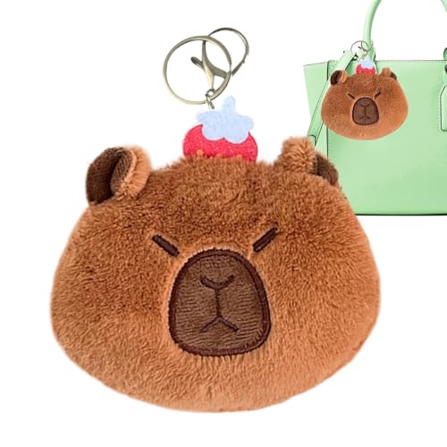 MWZBTG Capybara-Plüsch-Geldbörse, Capybara-Geldbörse | Stilvolle kleine Münztasche mit niedlichem Tiermotiv | Capybara-Plüsch, lässig, Geldbeutel-Anhänger, Aufbewahrung für Kopfhörerkabel, von MWZBTG