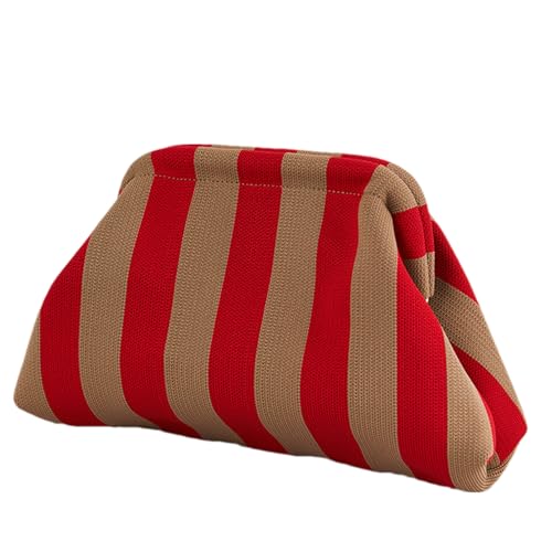 MWZBTG Knödel Clutch, 31x17x13 Cm Farbblock Clutch Geldbörsen, -Geldbörsen, Cloud Clutchs Handtaschen, Bunte Crochet Kiss Lock Verschluss Clutchs Bag Für Abendessen Hochzeiten von MWZBTG