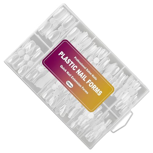 MWZBTG Nagelverlängerung Schablonen | 120 Stück Doppelte Nagelspitzen Builder Formen | 12 Größen Klare Wiederverwendbare Maniküre Design Schablonen für Anfänger Frauen Profis - für Nagelverlängerung von MWZBTG