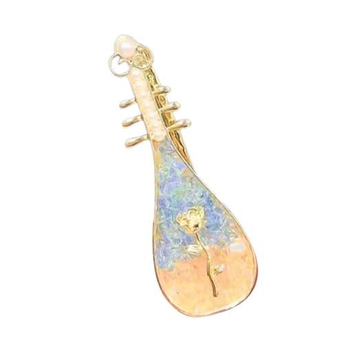 MWZBTG Pipa-Form-Haarspange, Blumen-Haarspange - Musikinstrument Form Blumen Haarnadeln | Stilvoller Perlenclip im chinesischen Stil, Haarschmuck für Frauen, Mädchen von MWZBTG